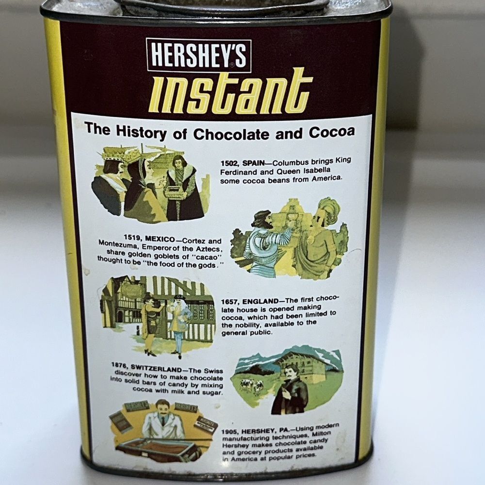 Vintage 70s Hershey's Instant Chocolate Drink Mix Tin - Picture 5 of 9